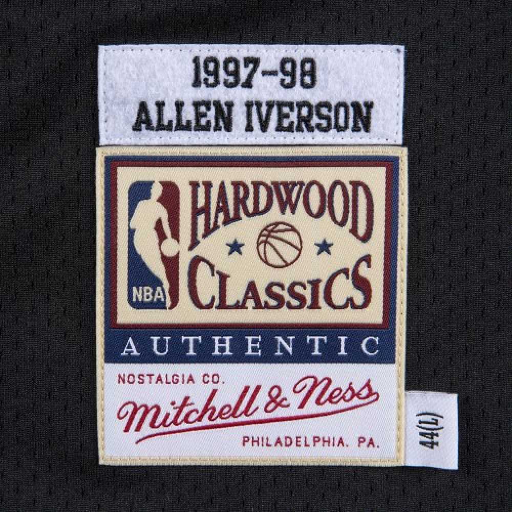 Men's Philadelphia 76ers Allen Iverson #3 Throwback Black 1997-98 Hardwood Classics Jersey-Pro Kit Vault | Brand New 26/27 Sports Jerseys